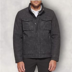 *NWT* Men’s‎ Dockers Faux Leather Military Jacket Size XL